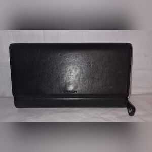 Vintage Coach Black Leather Continental Wallet
